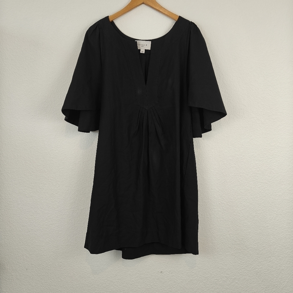 Pomander Place Black Finley Flutter Sleeve Mini Dress Size LG